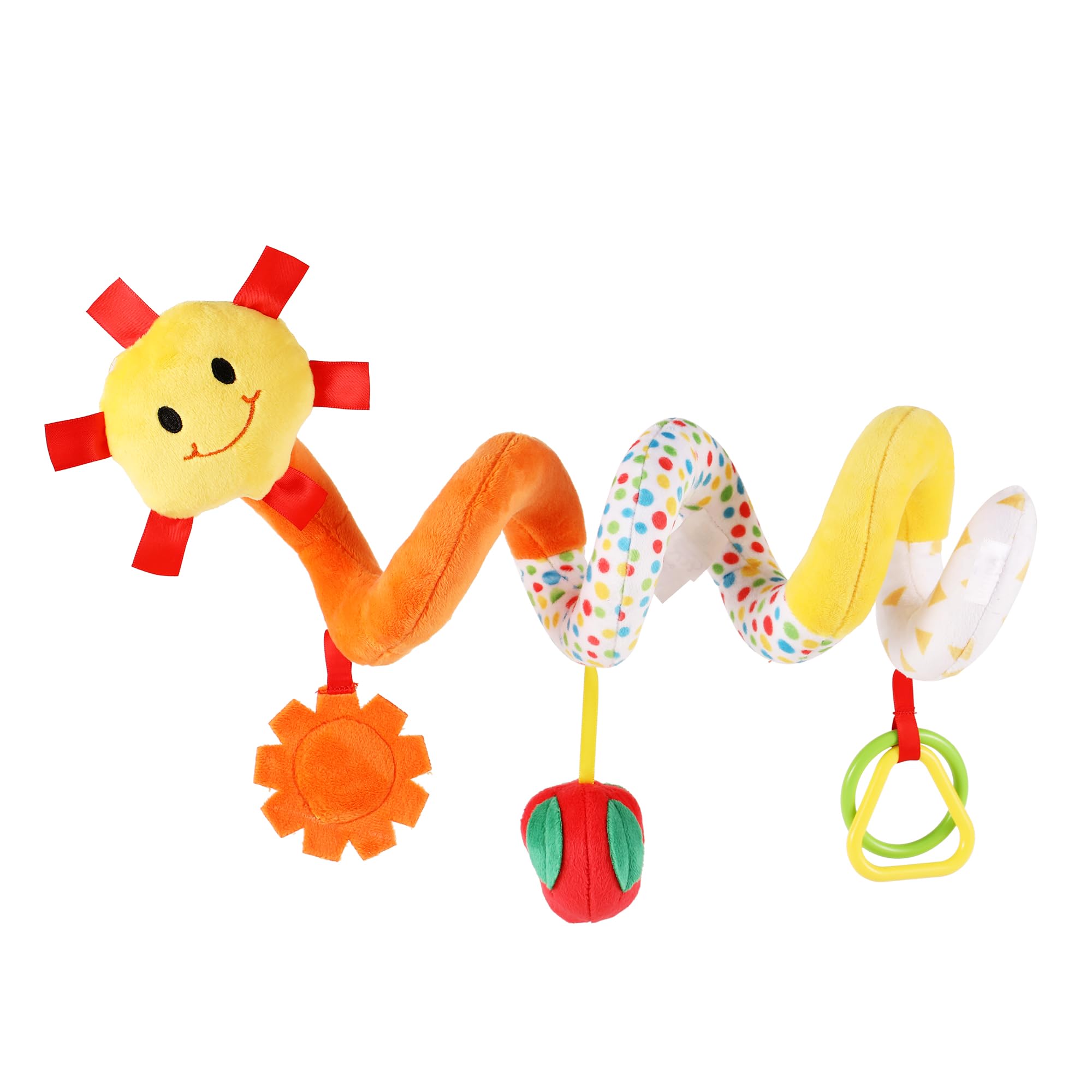 Nuluv Fruits Spiral Stroller Toy Stretch Plush Toys, Hanging Rattle Toys for Crib, Pram, Newborn Sensory Toy Best Gift for 0-12 Months,Multicolor-image-0