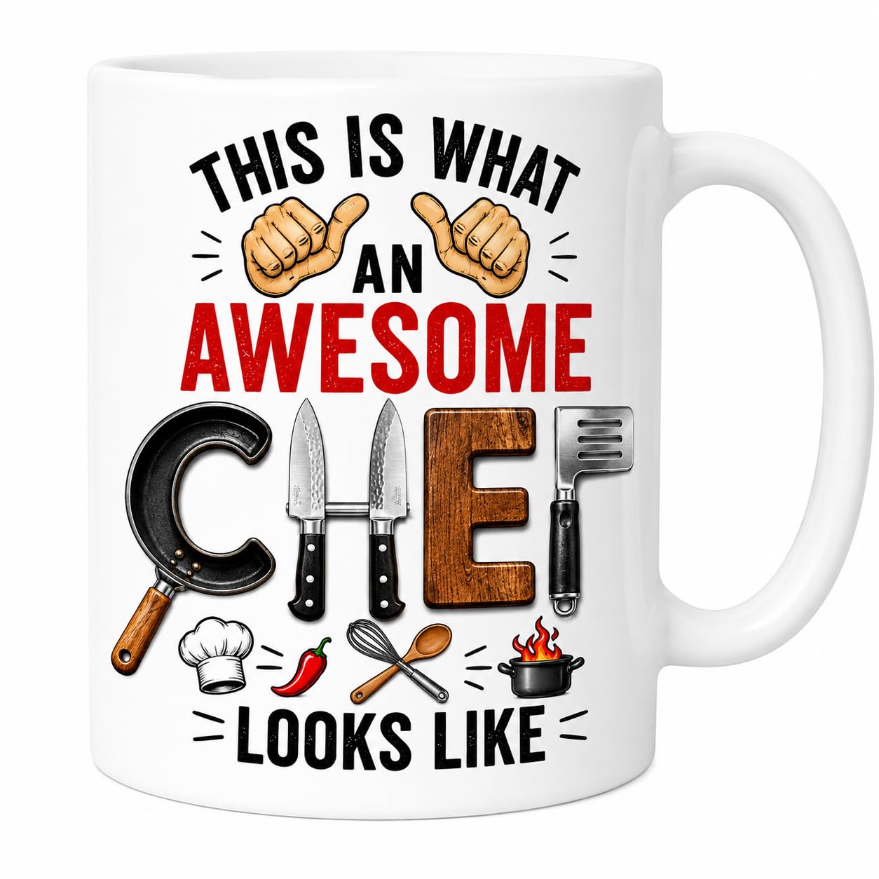 london mug factory This is What an Awesome Chef Looks Like Mug - Funny Cook Gift - White 11oz Ceramic Coffee Mug
