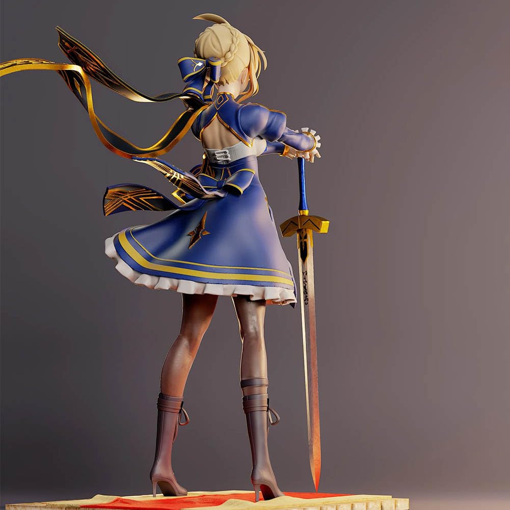 Zhongkaihua Altria Pendragon figurka szabla Altria Pendragon figurka 24 cm PCW z mieczem anime dziewczyna kolekcjonerska na biurko, półka dekoracja pokoju, prezent dla fanów