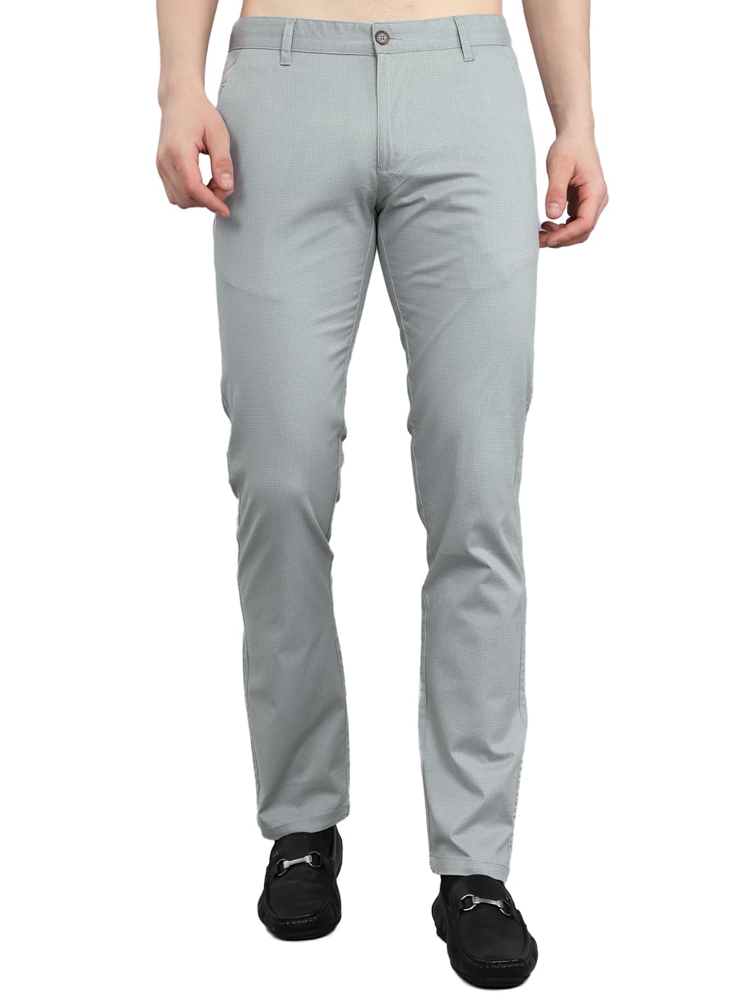 monte carlo Men Slim Fit Micro Check Trouser|Solid Pattern Casual Trousers | Button Closure | Stylish & Comfortable Formal Trouser for Men's (Pack of 1)-picture-52