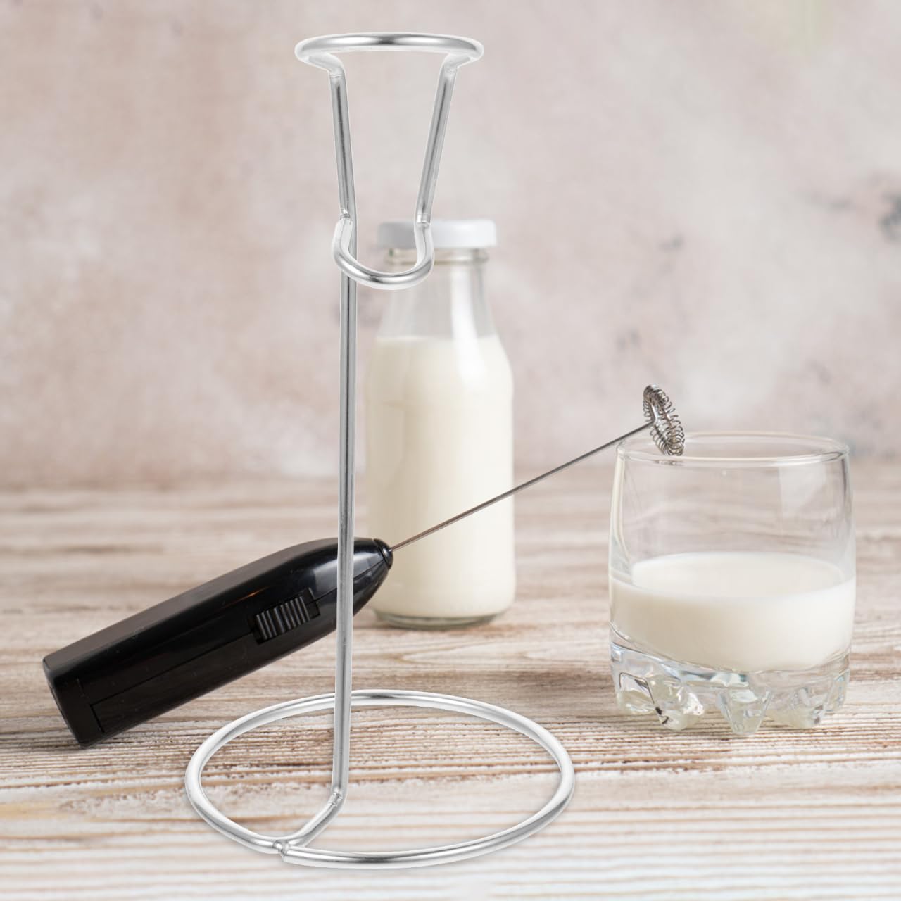 VICASKY Küchengerät Halter Milchaufschäumer Ständer mit Rutschfestem Edelstahl Eierquirlhalter Geeignet für Restaurantküche und Privaten Gebrauch