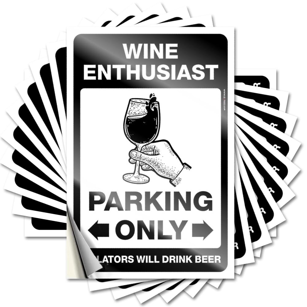 Dorm Decorations Bumper Funny Sticker | Wine Enthusiast Parking Only Lover for Narrow Decor(6X9CM)