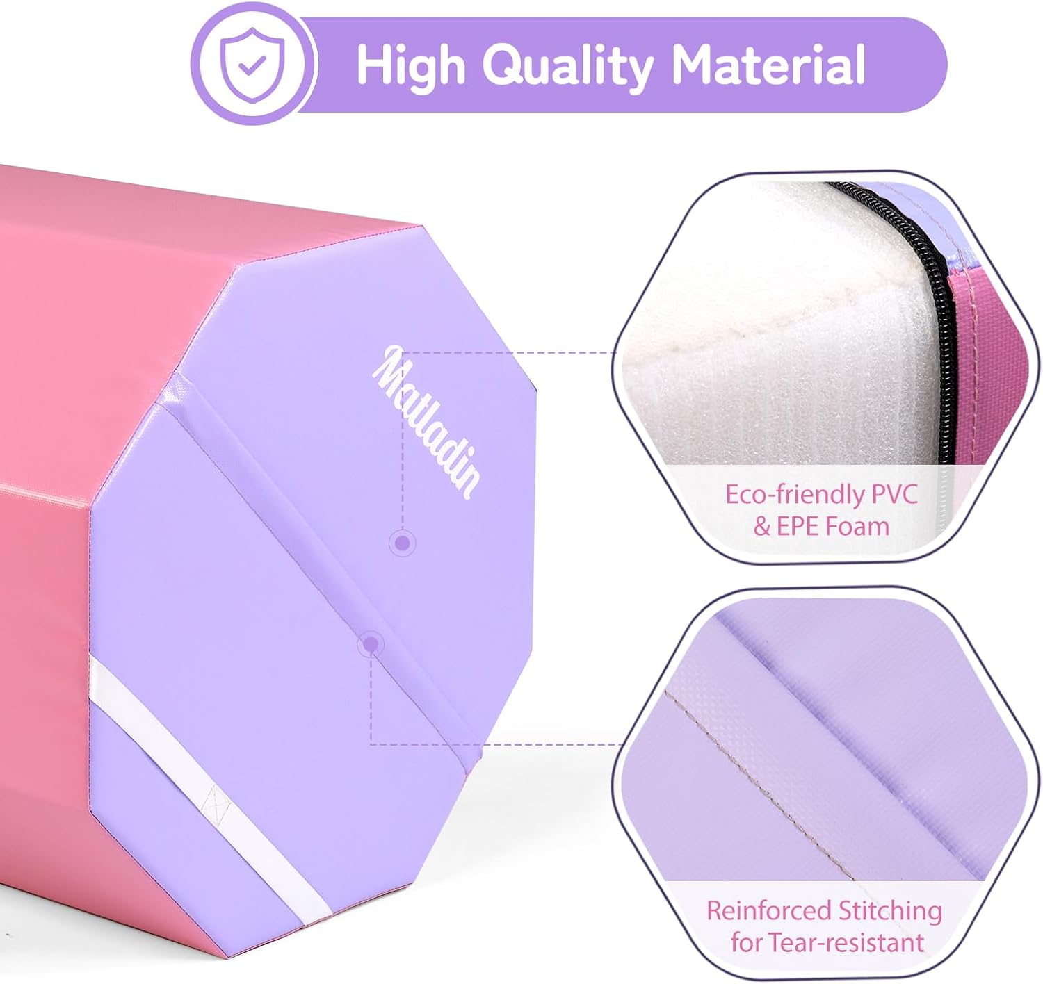 Matladin Gymnastics Octagon Tumbler Skill Shape Trainer, Exercise Gymnastic Equipment Backbend, Handsprings Tumbling Mat for Gym Exercise Cheerleading Martial Arts Home Use