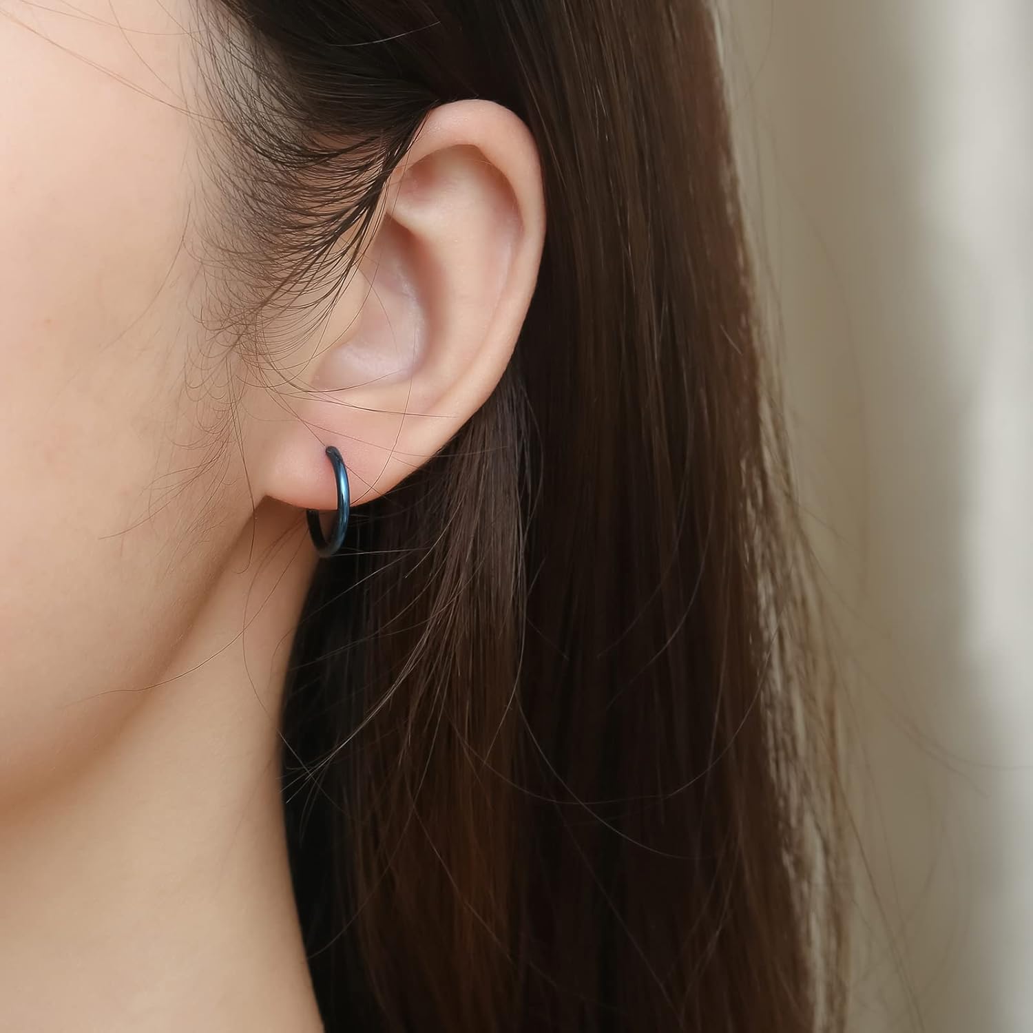 316L Surgical Stainless Steel Small Hoop Earrings 8mm 10mm 12mm Hypoallergenic Huggie Thin Hoop Earrings Helix Lobes Hinged Sleeper Earrings Men Women for Cartilage Piercings - Image 6