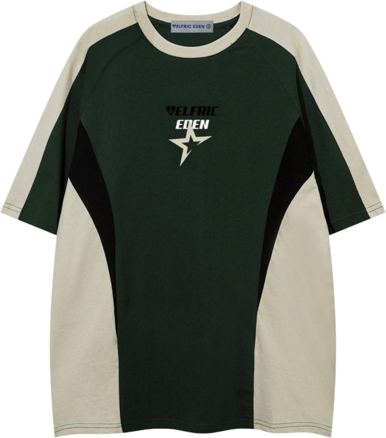 Aelfric Eden T Shirt Color Blocking Star Tee Graphic Short Sleeve Tees Streetwear Casual Y2k Tops