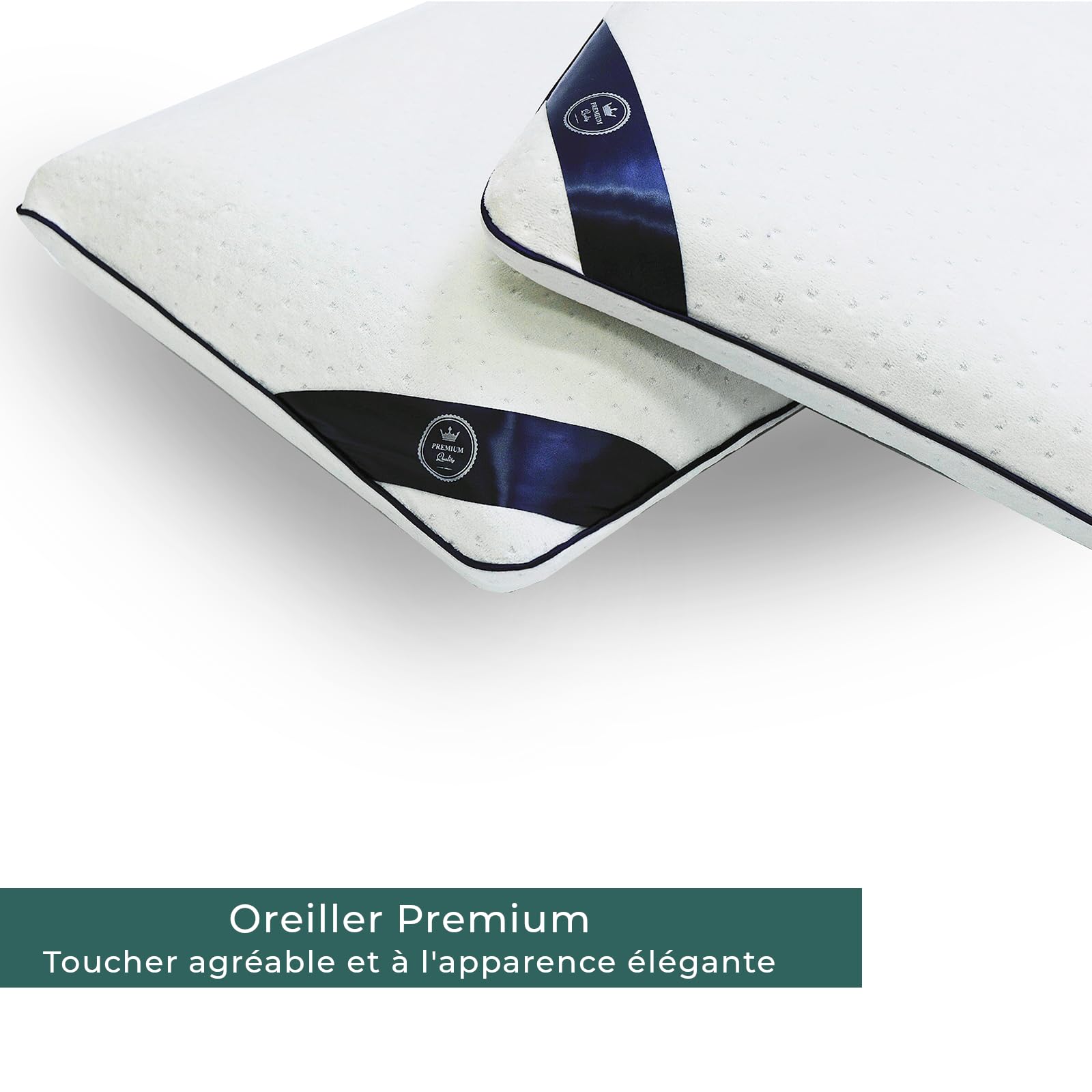 SAMPUR Oreiller Zenith | Mousse à mémoire de Forme Microperforée & Ventilée | Housse hypoallergénique et Lavable | Maintien Optimal de la Nuque (40x70 cm)