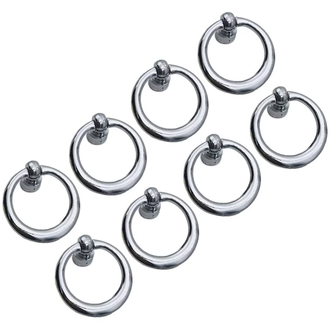 Ydhsikk Silver Drawer Handles, Pack Of 8 Zinc Alloy Single Hole Knob Handles Multicolor 45X35x16mm Multiple Styles(,Style B)