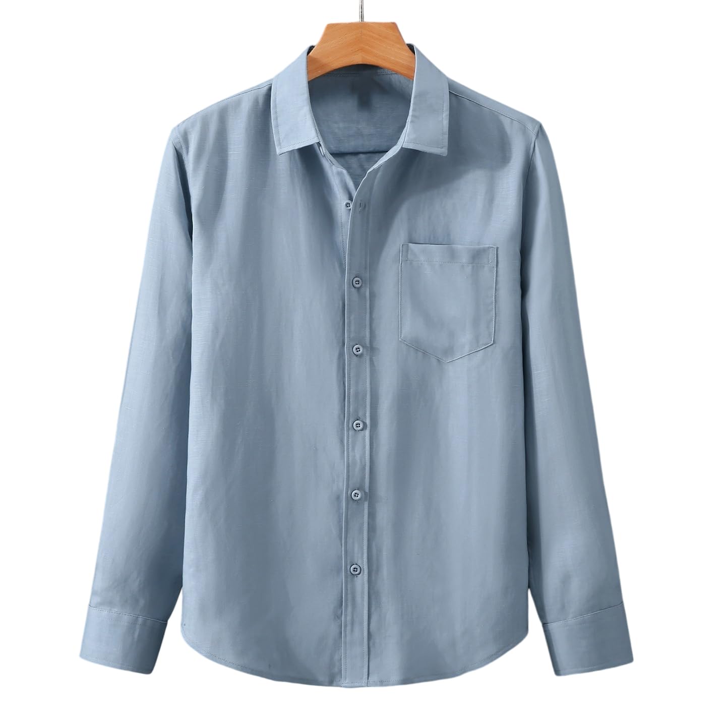 Set Lyocell Blend da uomo con camicia aperta sul davanti e pantaloni dritti | Leggera, maniche lunghe, vestibilità larga, adatta per tutte le stagioni