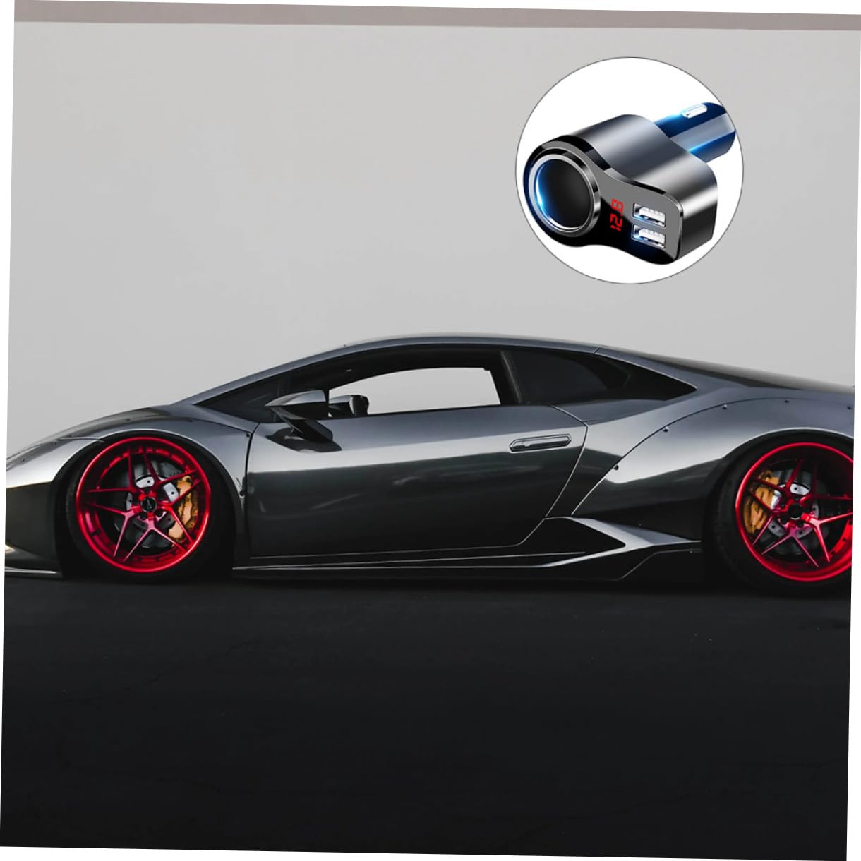Cargador Rápido para Coche De Metal Cargador De Coche Pantalla Digital De Teléfono Móvil USB Dual para Viajes