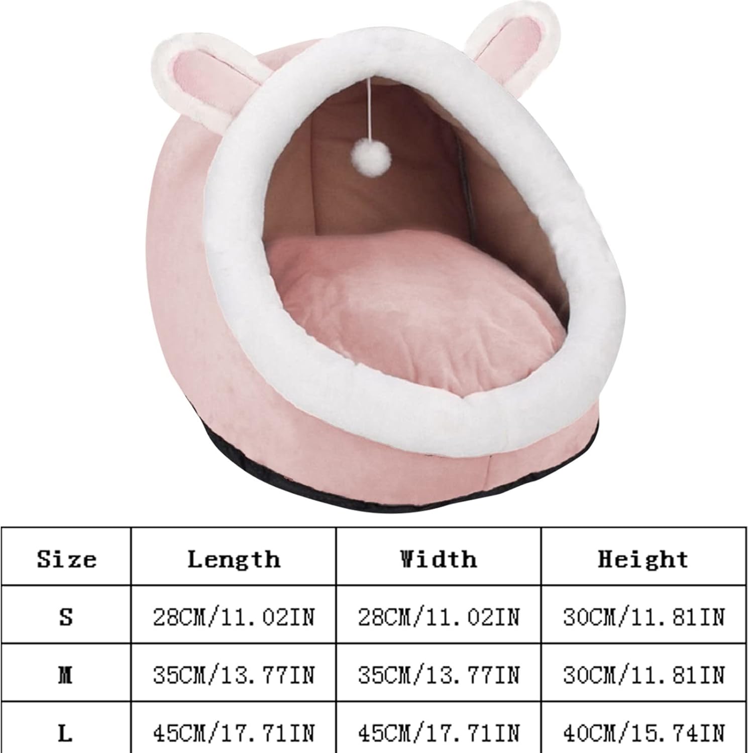 review Cat Beds for Indoor Cats Cat Tent with Hanging Ball Lightning Deals Prime Pink Bunny Shape Super Soft Warming Washable Autumn Winter Small Cat Bed for Kitten Tent Rabbit Bed