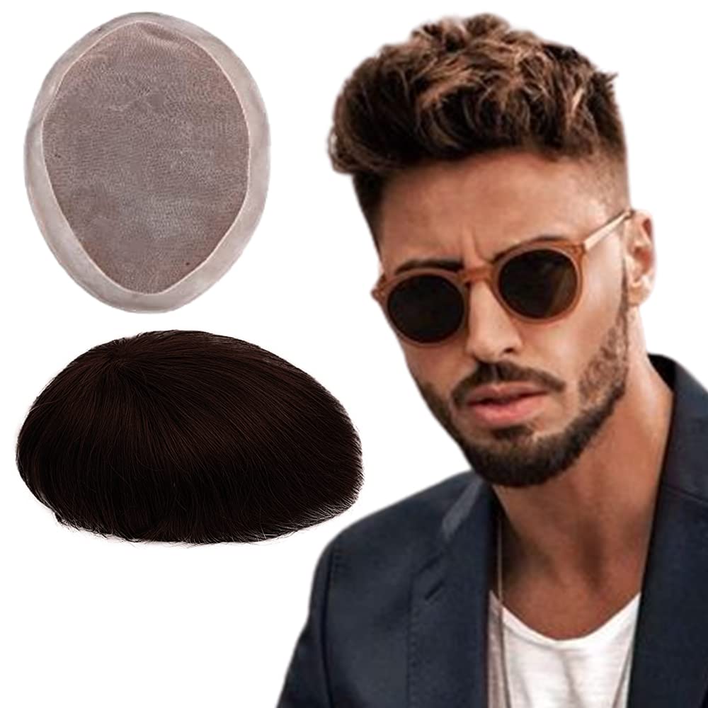 Lishy Men’s Hairpiece 8”x6” Toupee for Man European Human