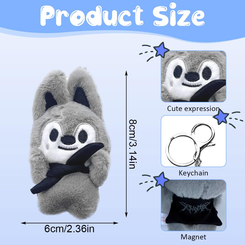 XPJBKC Stray Kids Skzoo Plus, 8 cm Magnetic Skzoo Keychain Plush