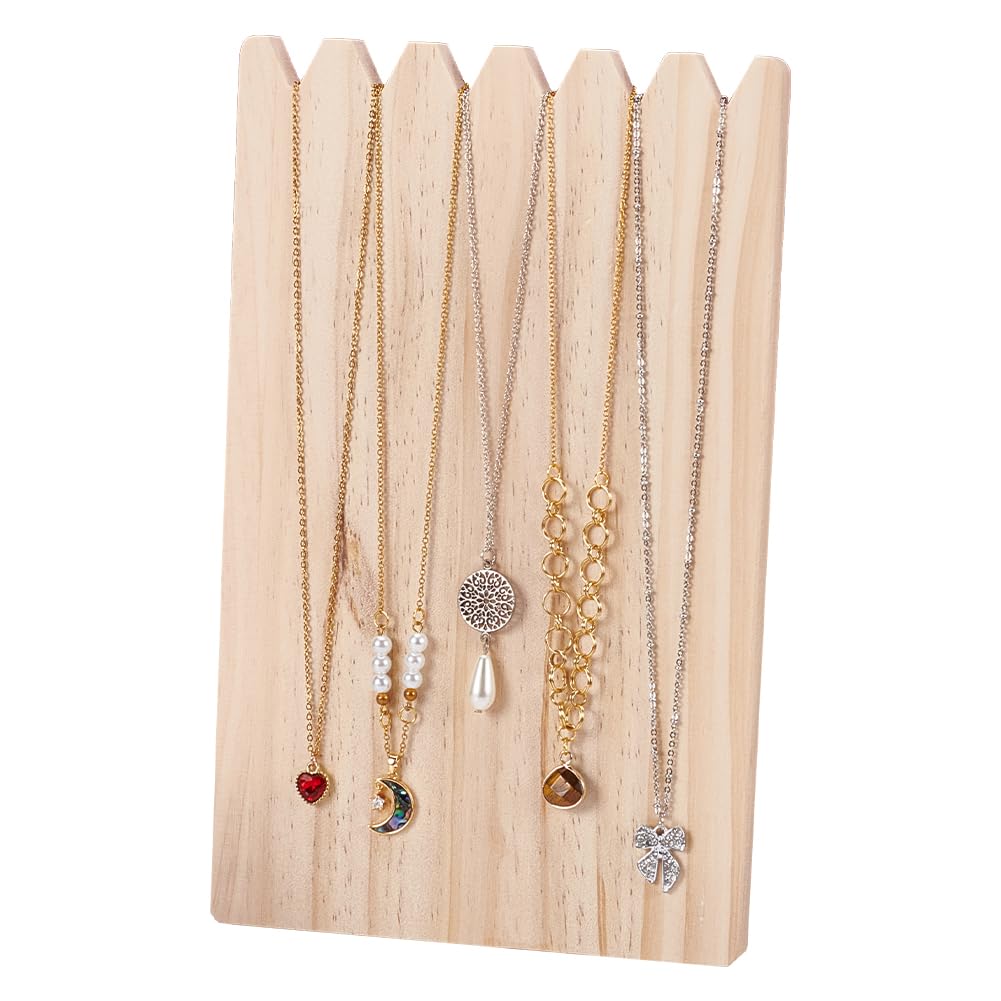 FINGERINSPIRE Espositore per Collane in Legno Portaoggetti Portatile Rettangolare in Legno per Collane Bracciali e Gioielli per Collane Espositore per Gioielli Può Contenere Fino a 3 Collana