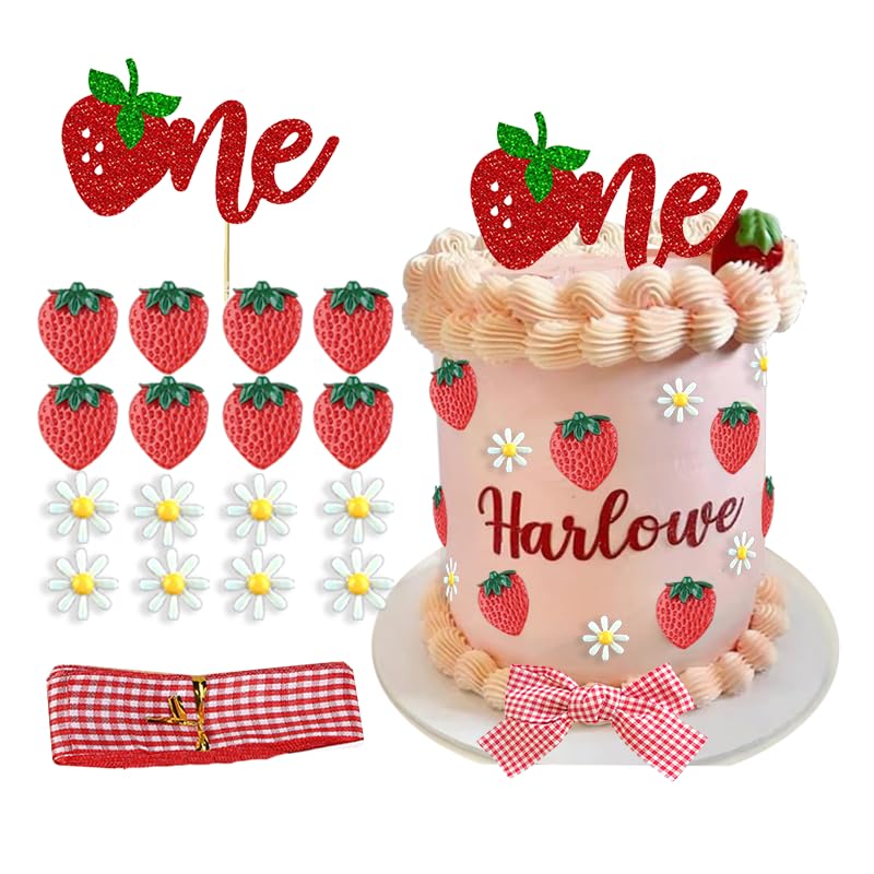 Snapklik.com : Berry Strawberry Theme Cake Topper Sweet One Birthday ...