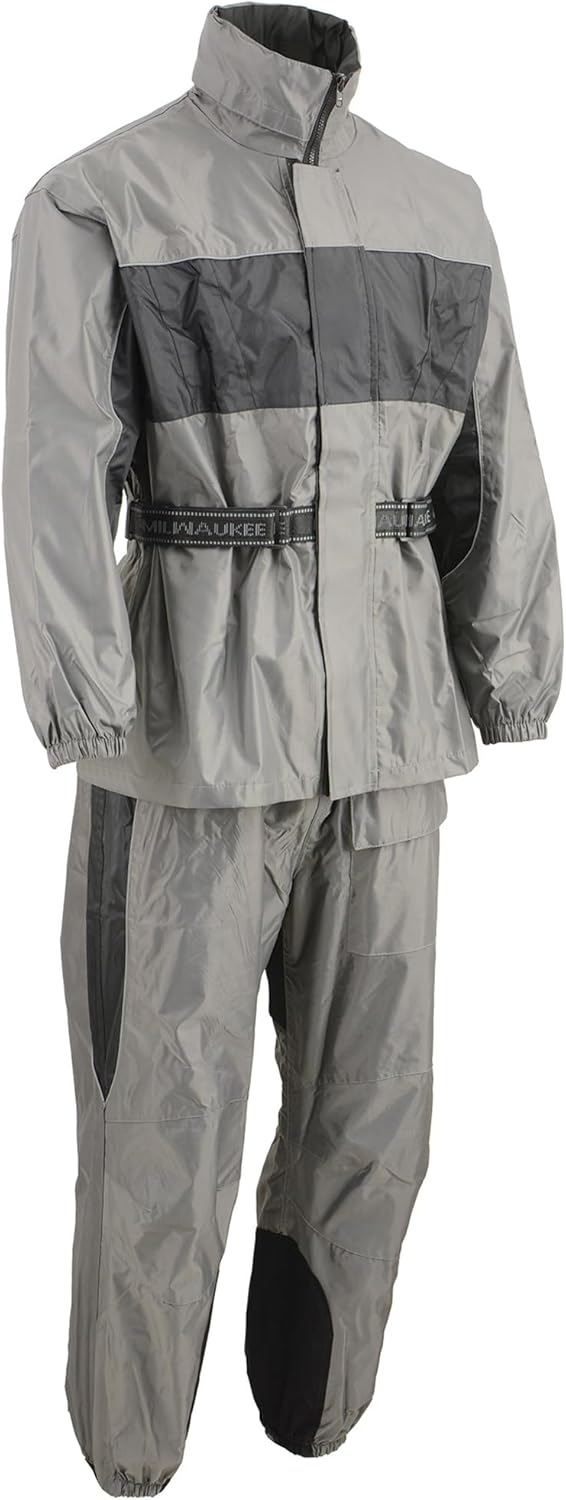Nexgen SH2216 Men's Oxford Black and Gray Rain Suit Water Resistant - X-Small,Grey