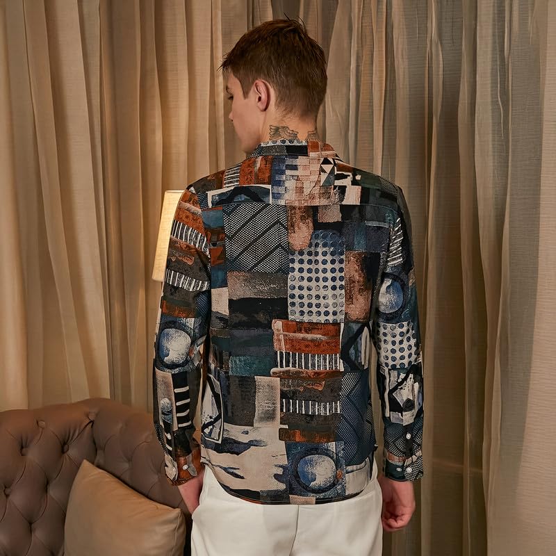 Image of CAHOOT Men's Shirt for Casual Wear | Spread Collar | Long Cuffed Sleeves | Button Closure | Shirt Crafted with Comfort Fit for Everyday Wear
