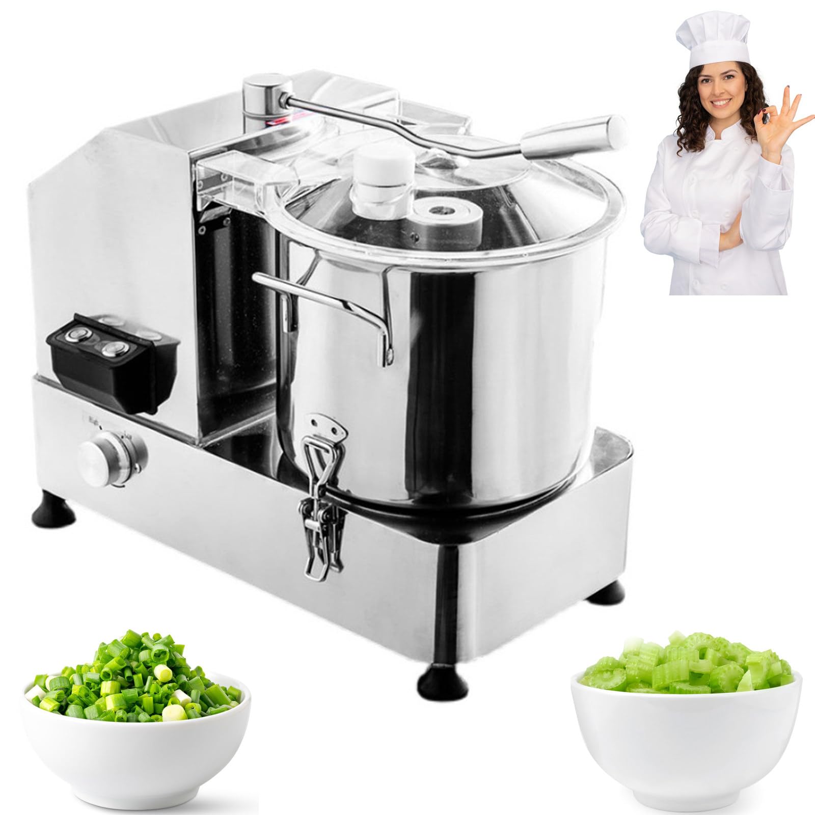 Robot Cucina Multifunzione, Cutter, Tritatutto Professionale, 2000W, Ciotola Removibile, Facile Pulizia, per Carne Bovina e pollame 9L