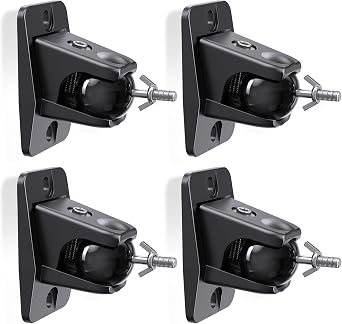 Surround Sound Rear Speaker Wall Mount, Ceiling Mount Bracket for Universal Satellite, fits Keyhole and Thread Hole with 1/4"- 20 Threads, 5mm and 4mm, Compatible with Roku, Samsung q990d & Others
