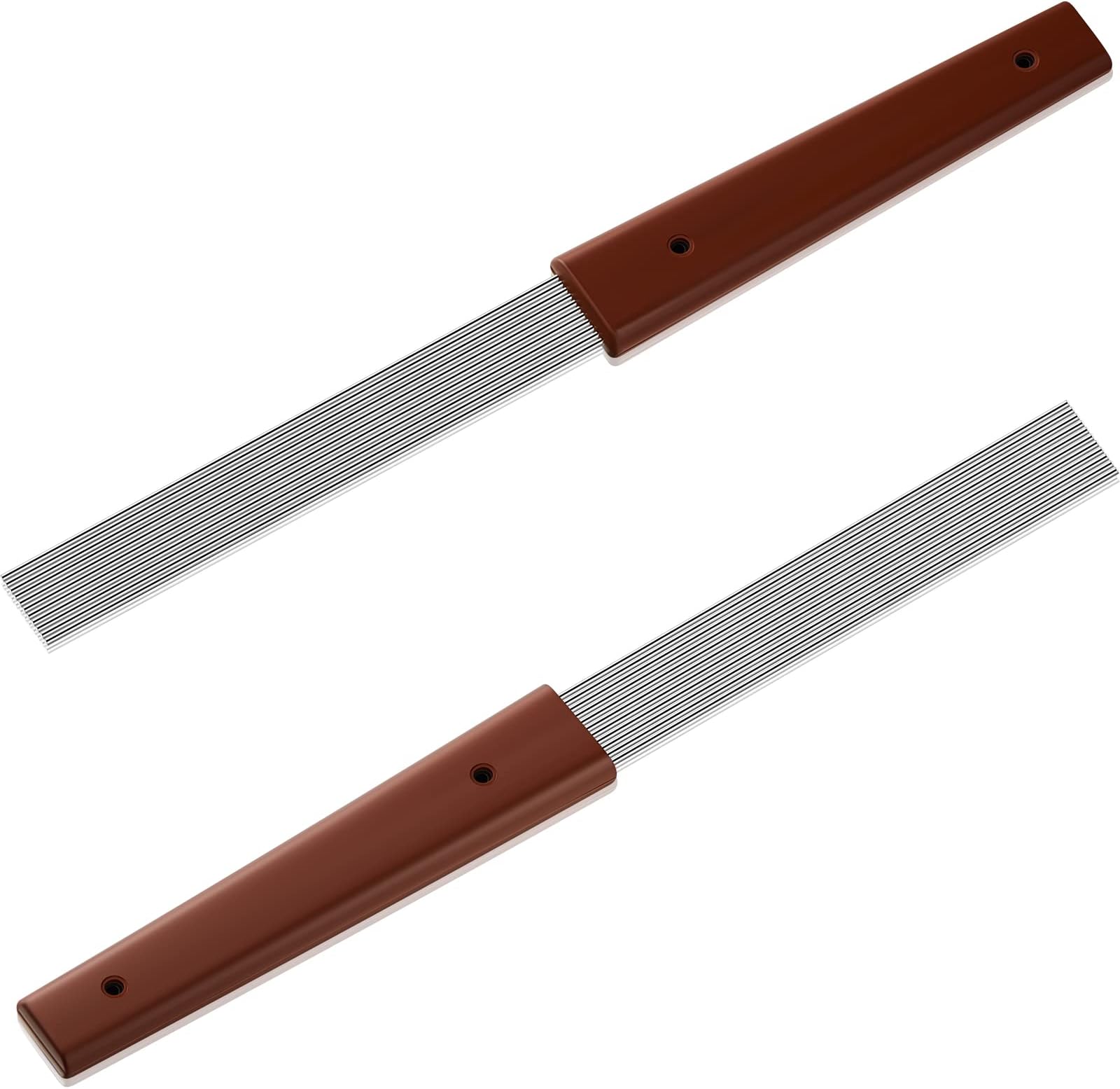 2 Pcs Guira Dominicana Guiro Comb 12 Inch Guiro Instrument Professional Guiro Scraper Stainless Steel Guiro Percussion Equipped with 11 Steel Rods, Gifts for Christmas