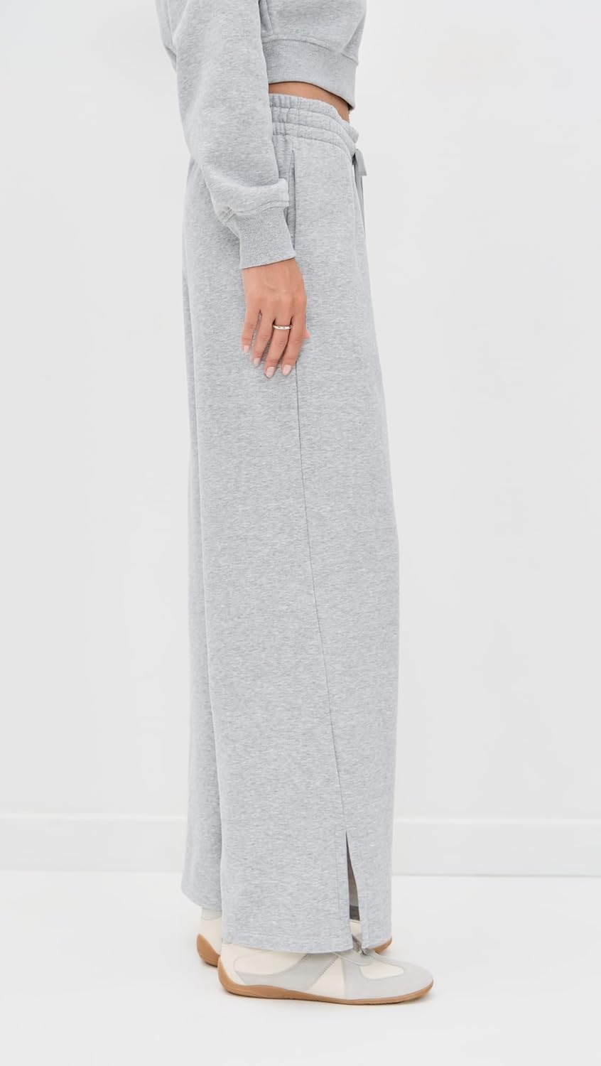 Beyond Yoga Women's Luxe Fleece Side Slit Wide Leg Pants - Image 4