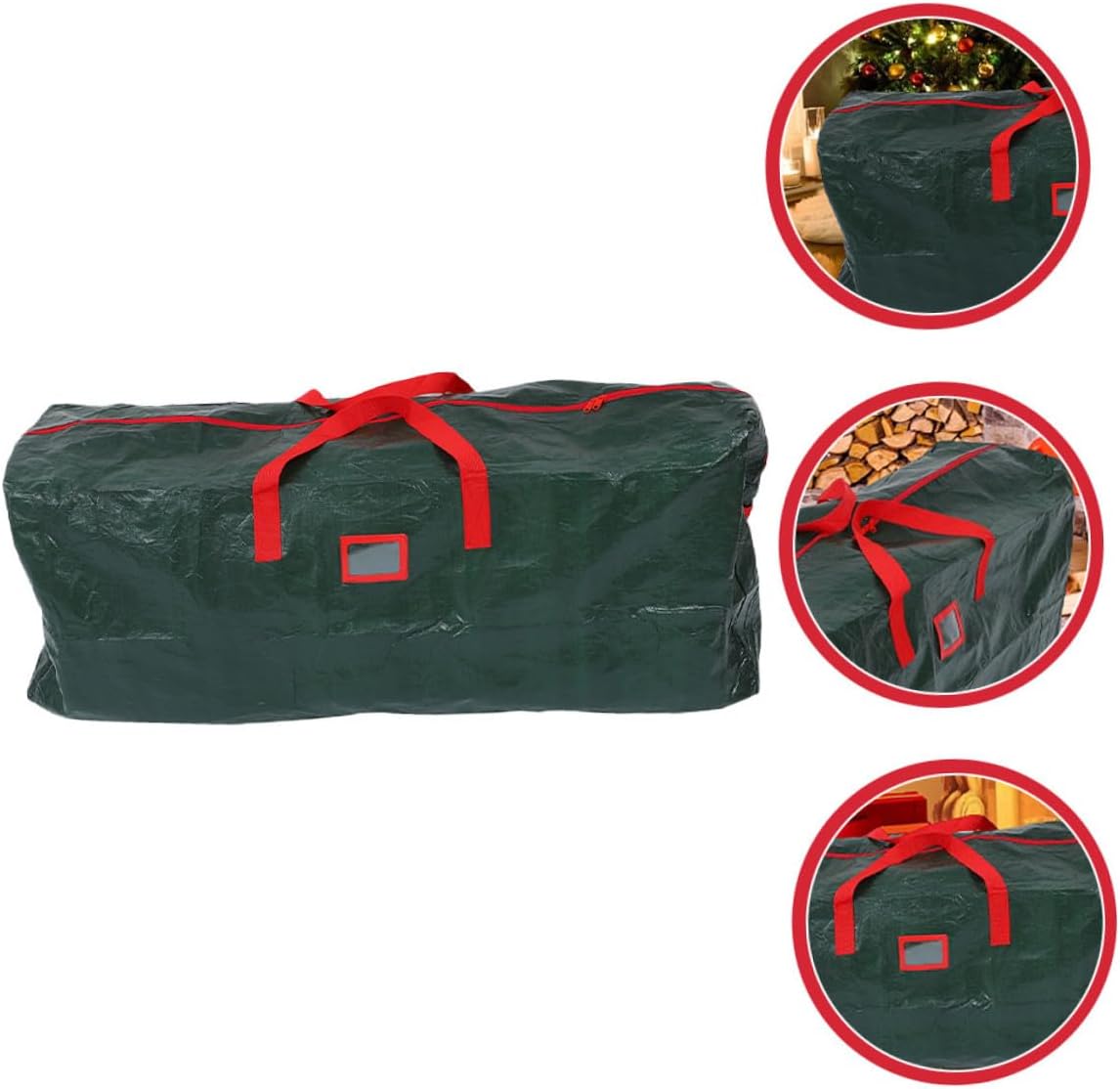 Christmas Tree Storage Bag Large Zippered Xmas Tree Pouch Waterproof Dustproof Green 165x38x76cm with Handles for Holiday Decor Organization