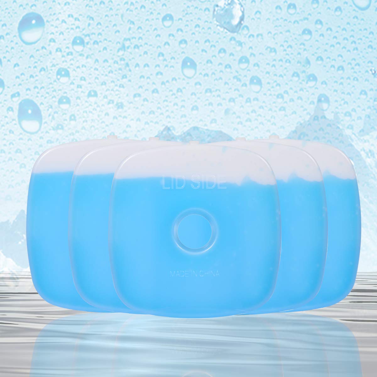 Paquete de congelador de hielo frío para lonchera, bolsa original, fresca, saludable, reutilizable, dura, delgada, ligera, de larga duración, para enfriadores, mochilas, camping al aire libre (130 g,