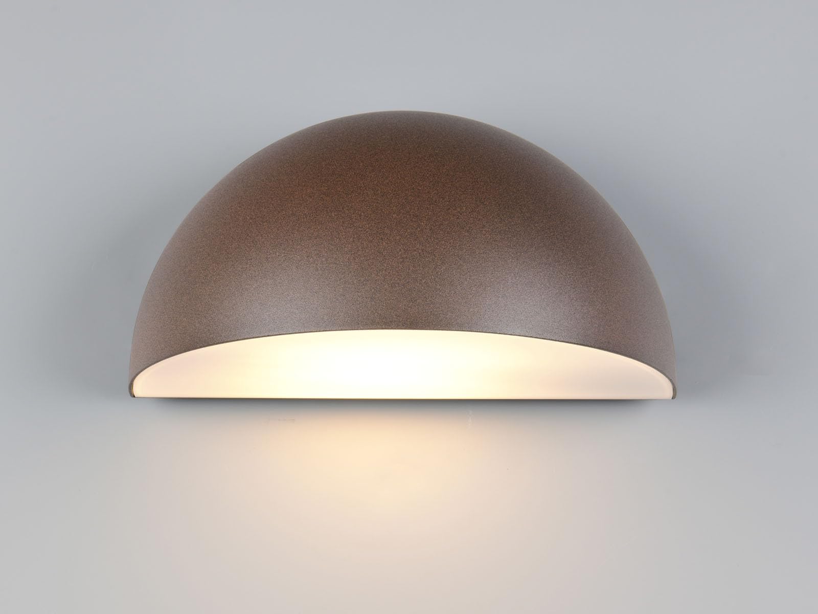 Półokrągła lampa ścienna zewnętrzna Downlight rdzawy brąz, szerokość 27 cm