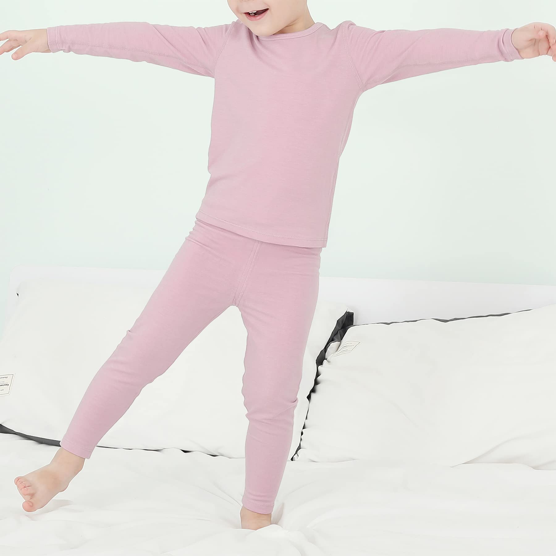 Zando Conjunto de capa base térmica para niños de 2 a 6 años, conjunto de camiseta térmica de manga larga y leggings para niños