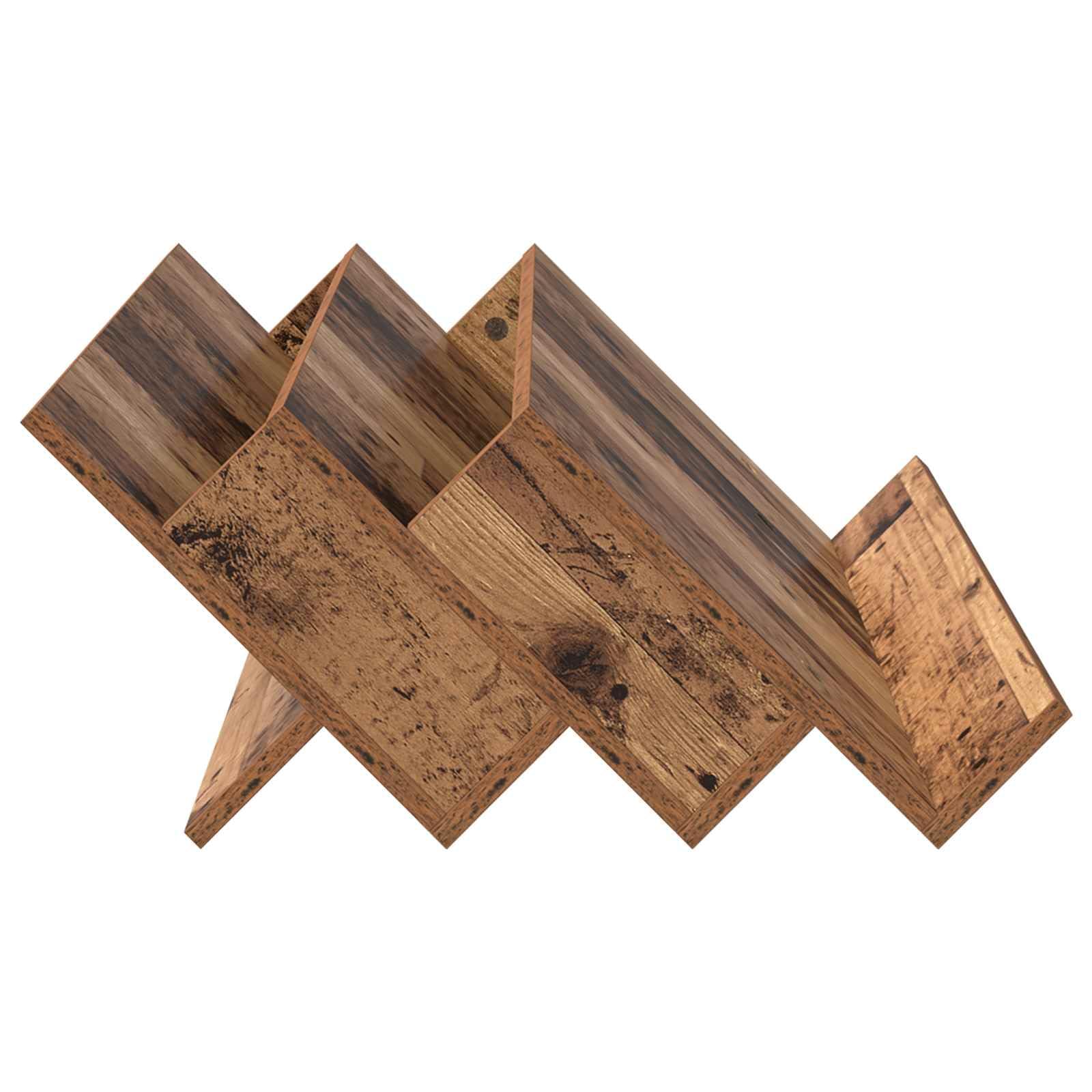 Regał na magazyny z regałem, stare drewno, 90 x 53 x 28,5 cm, materiał drewnopochodny, stojak na czasopisma, stojak na czasopisma, uchwyt na prospekty, do salonu, biura, korytarza, poczekalni
