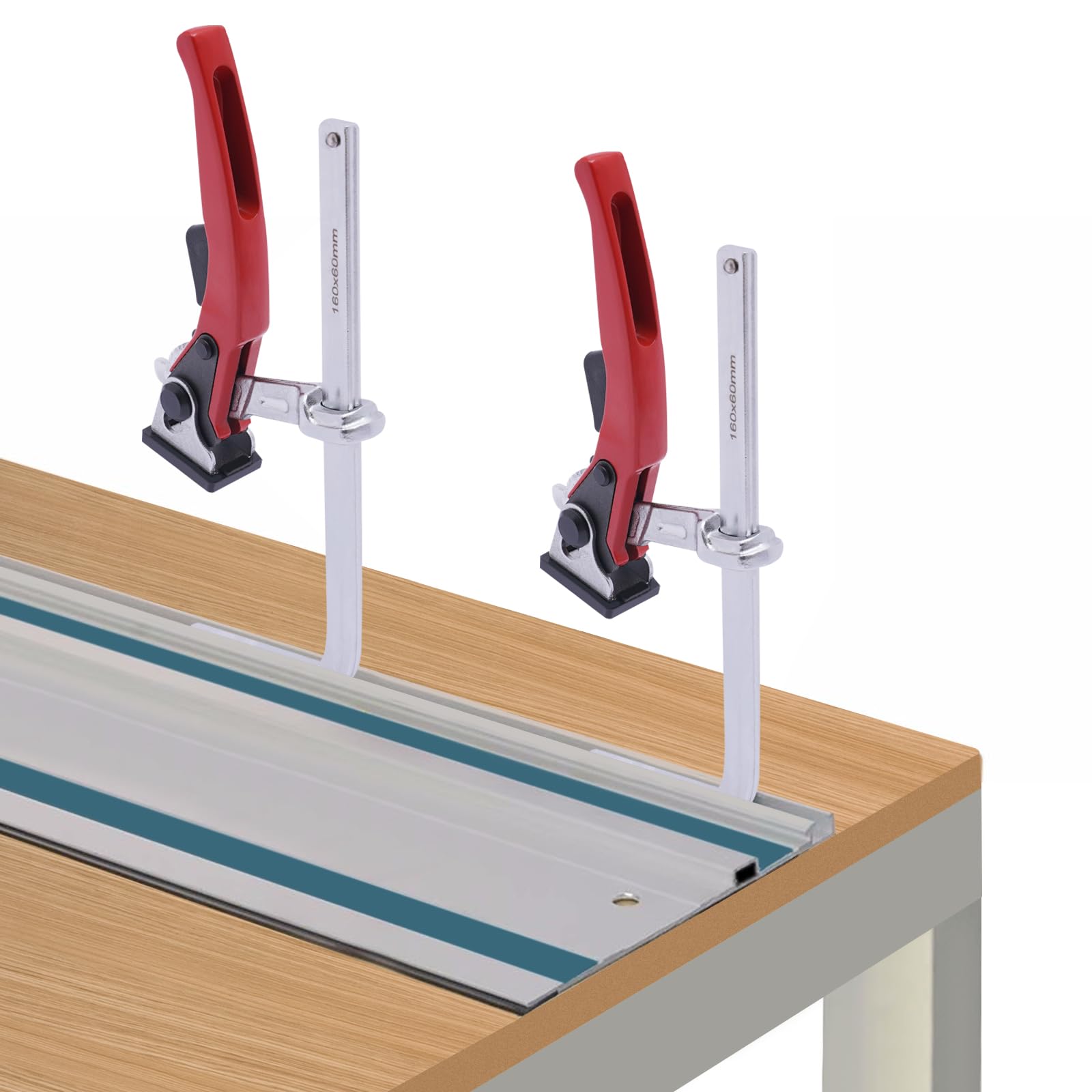 40CR morsetto da tavolo a cricchetto, morsetto da tavolo, morsetto a leva con capacità di 160 mm e profondità di 60 mm, 2 pezzi