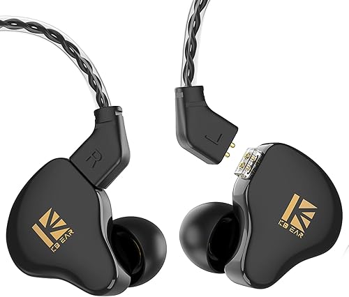 KBEAR KS1 - Auriculares intrauditivos estéreo con cable, auriculares intrauditivos dinámicos de doble circuito magnético, cable desmontable con