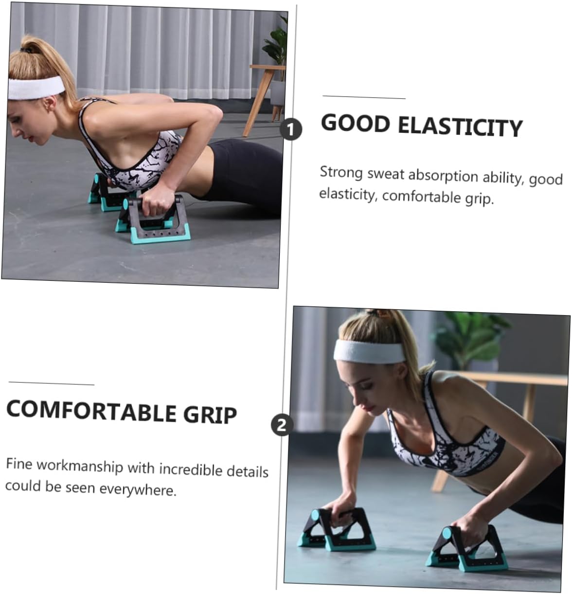 HEMOTON Adjustable Fitness Bar Set for Indoor Exercise Non-Slip Grip Exercise Equipment Push-up Brackets Pair for Home Workout and Strength Training