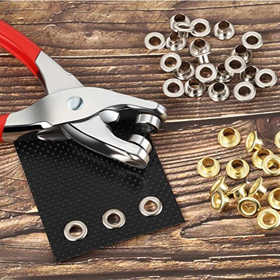 Kresal Grommet Eyelet Pliers Set, 1/4 in Grommet Tool Kit Eyelet Grommet and Pliers, Eyelet