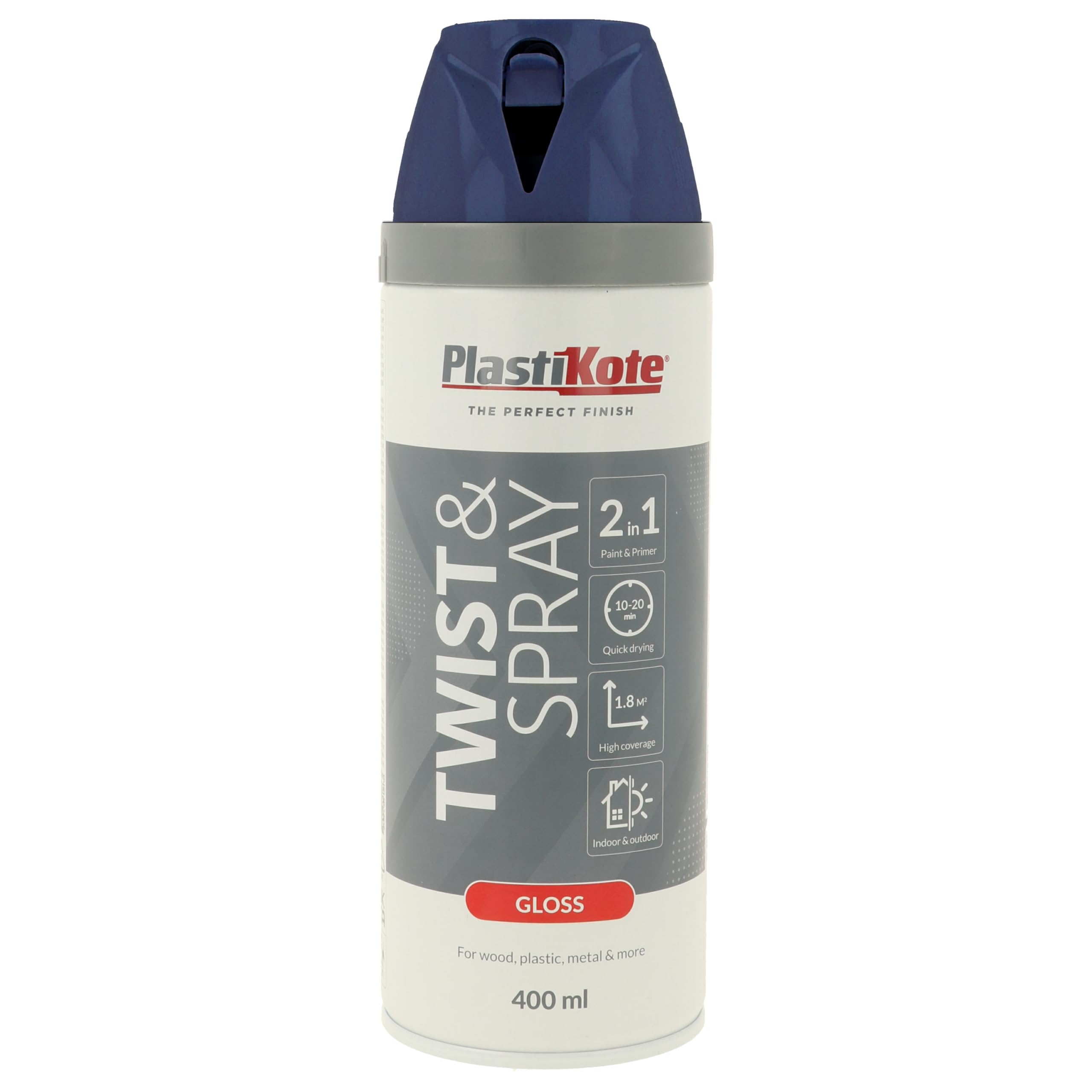 Plasti-Kote Pkt21112 Twist & Spray Gloss Royal Blue 400Ml 5055018109646