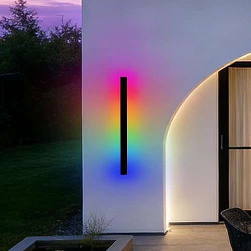 Miniatura 68 de Luz de Pared Exterior, Apliques de Pared Exteriores Modernos de 39 Pulgadas, Luces de Pared Largas Negras Impermeables con Iluminación Cálida, Luz