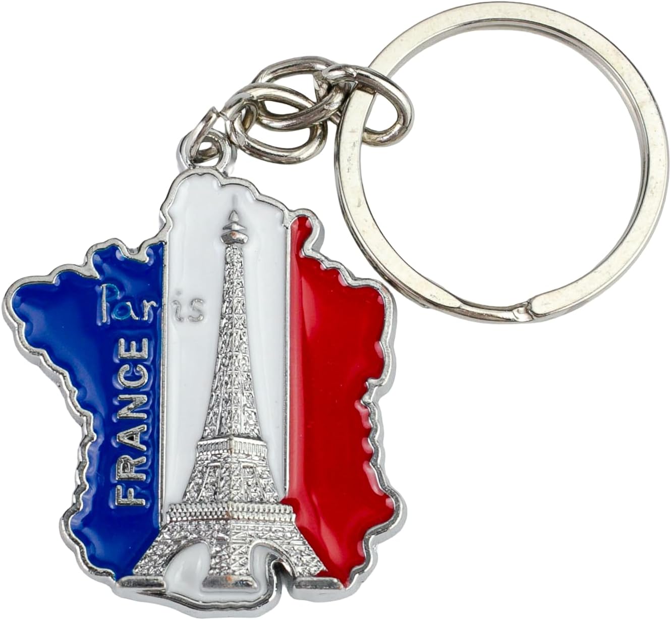Paris Souvenir Keychain, France Map Keyring, French Flag France Souvenir Gift Key Ring, Eiffel Tower Bag Charm, Gift For Traveling Paris Traveler European Tourist, Paris Travel Key Accessories