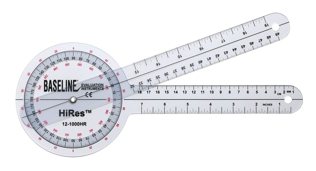 FEI 12-1000HR Baseline Plastic Goniometer, Hires 360 Degree Head, 12