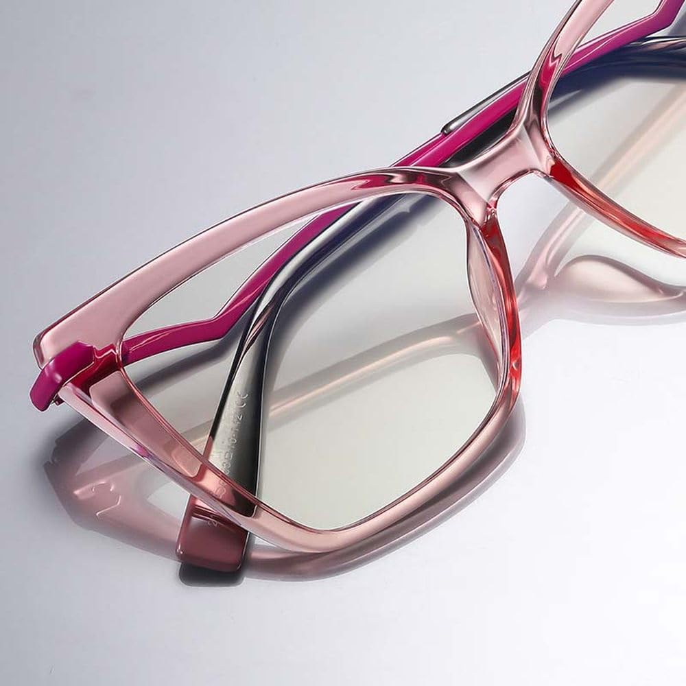 Occhiali letterari da donna alla moda con montatura Cat Eye in metallo a forma di V abbinati a lenti