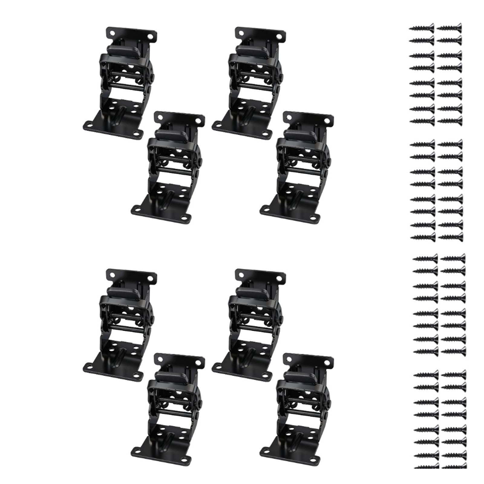 Debnfrwjas 8Pc Black Thickened 180° Self Lock Folding Hinges 4Pcs For Table Stool
