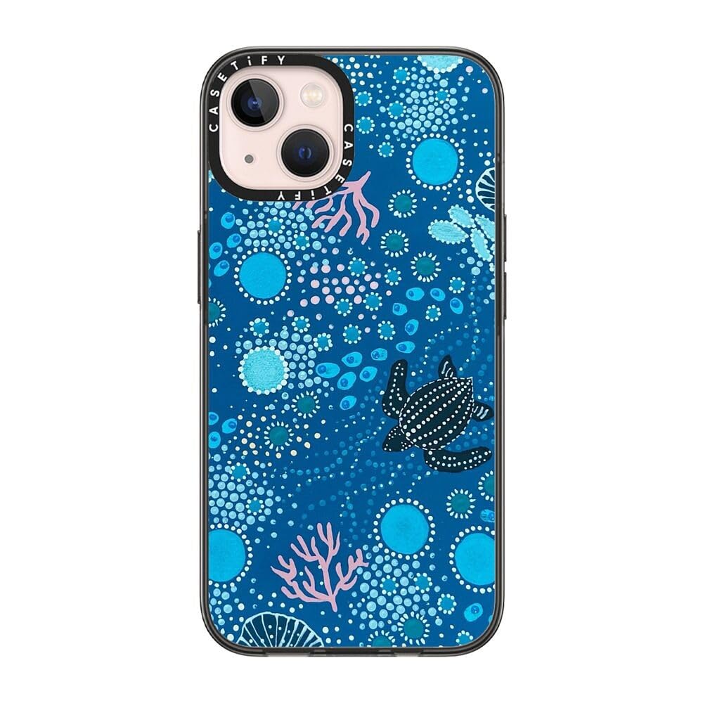 CASETIFY Compact Case for iPhone 13 [Lightweight / 4 ft. 2X Military Grade Drop Protection/Slim] - Ocean is Calling - Clear Black