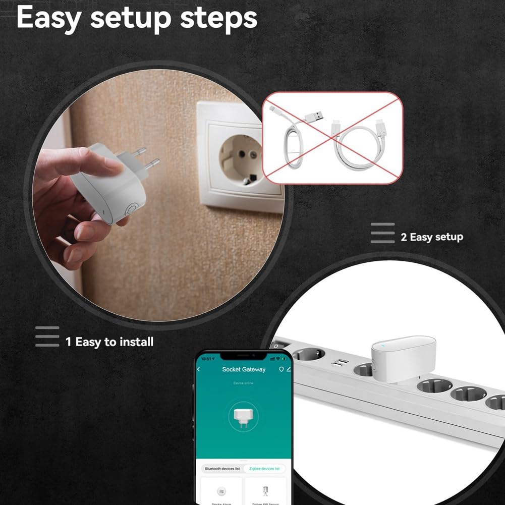 Passerelle Tuya ZigBee Hub Passerelle ZigBee Multimode Hub Bluetooth Mesh pour Domotique Intelligente Prise UE