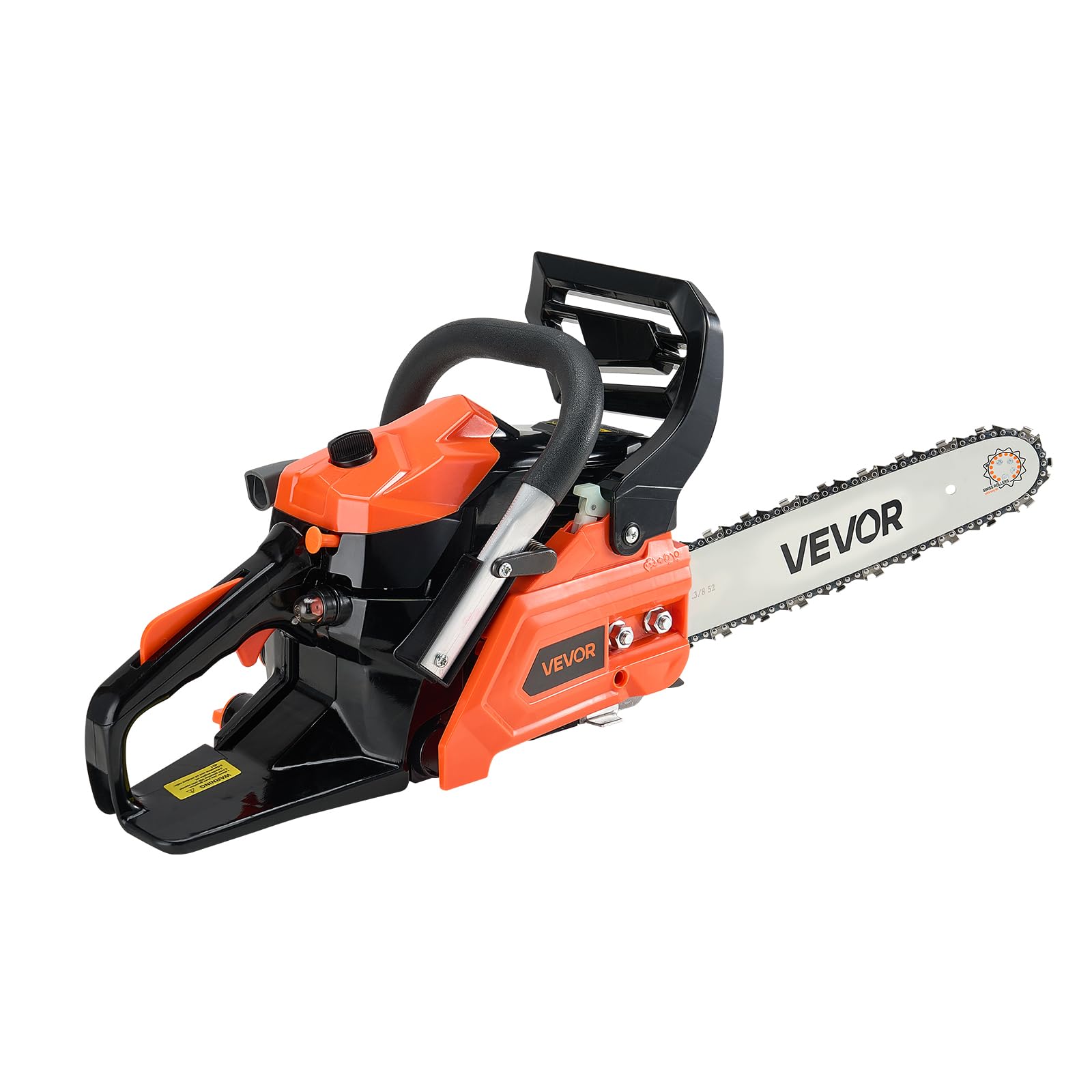 VEVOR Motosierra de Gasolina de 355 mm, Motosierra de Gasolina de 40 cc, 1,8 HP con Mango Antideslizante, Doble Depósito de Combustible, Ideal para Cortar Madera, Podar Árboles y Limpiar Terrenos