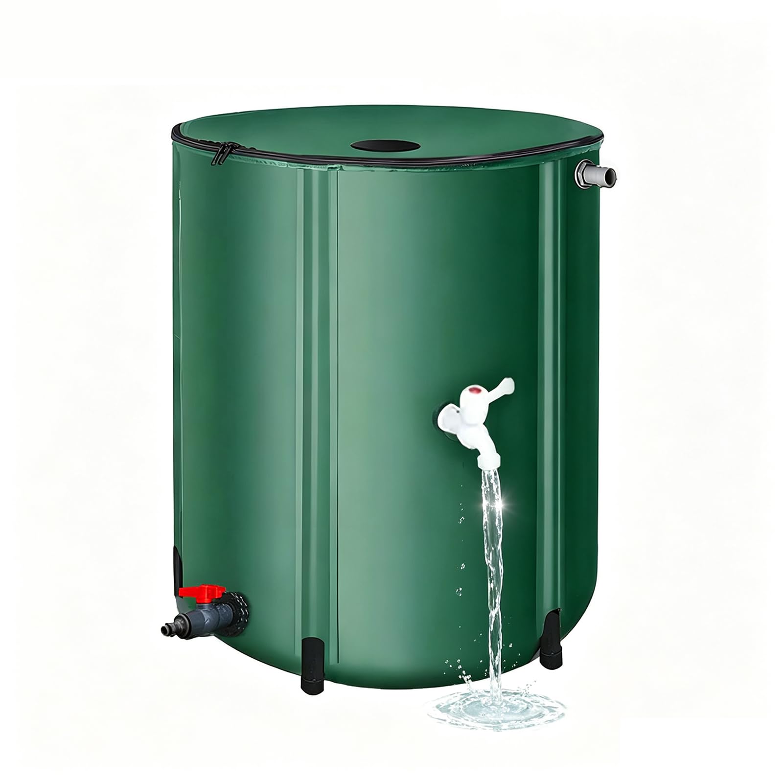 Collapsible Rain Barrel Water Collection System - Portable Water Storage Tank, Rainwater Collect System Downspout, Water Catcher Container With Filter,200L