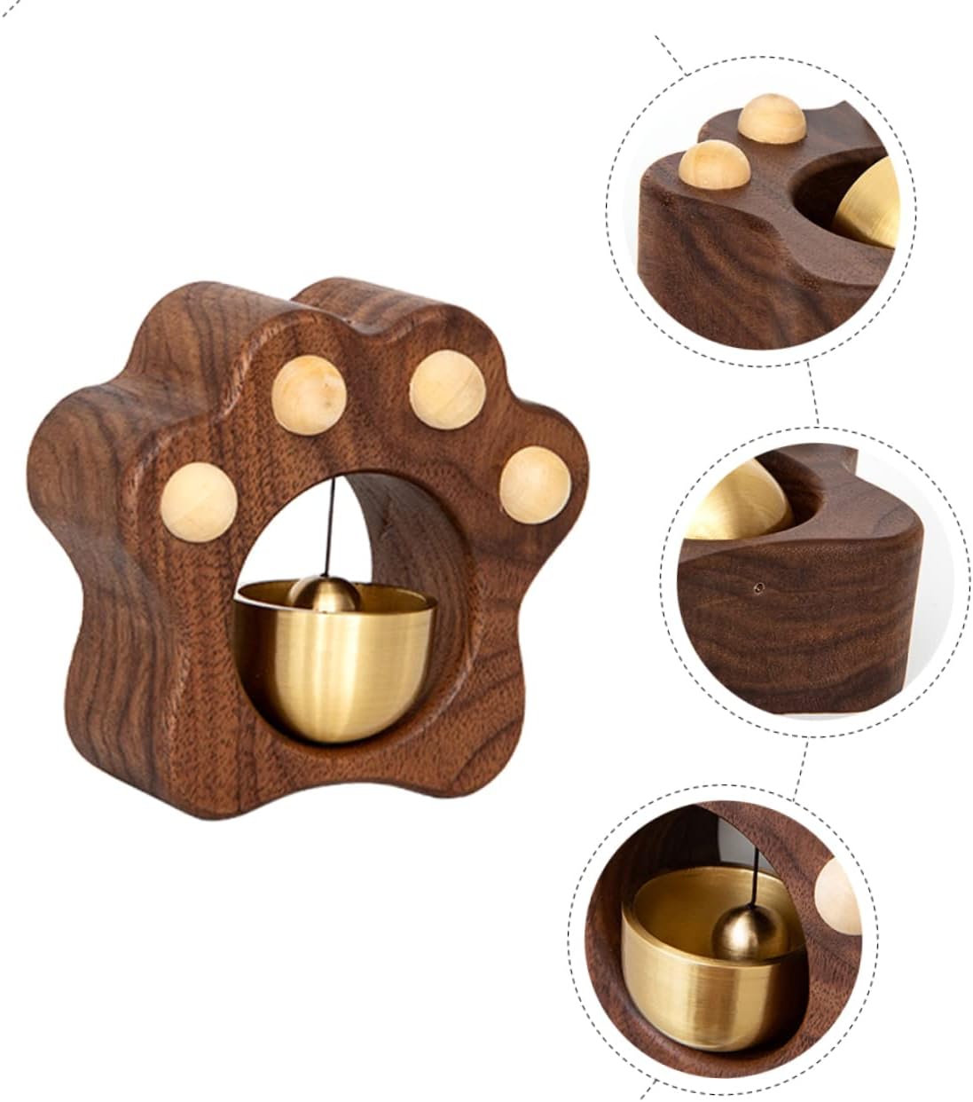 DOITOOL 3pcs Shopkeeper Door Bell Decorative Wind Bell for Wooden Paw Shaped Design Easy to Install for Entrances Barn Doors Refrigerators Unique Home Decor