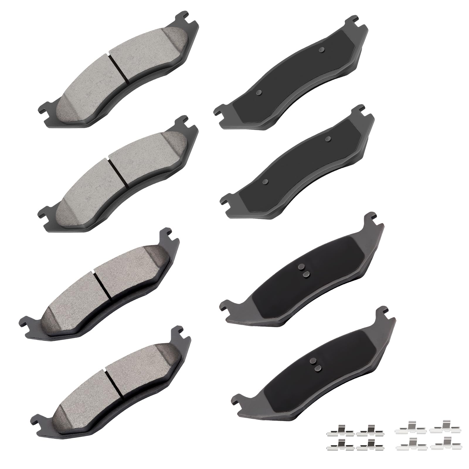 cciyu D966 D967 Brake Pads w/Hardware Front Rear Disc Brake Pad Set