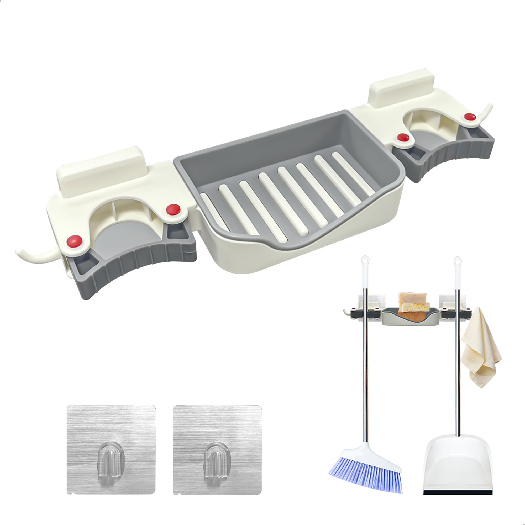 Jusqu'à 64% 1 Ou 2 Supports Muraux Pour Balais Avec 5 Crochets