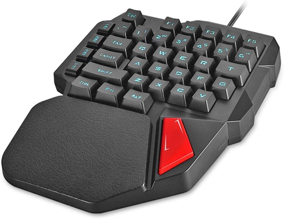 Single Hand Gaming Keyboard K108 Wired 3 Colors LED Backlit 38 Keys ...