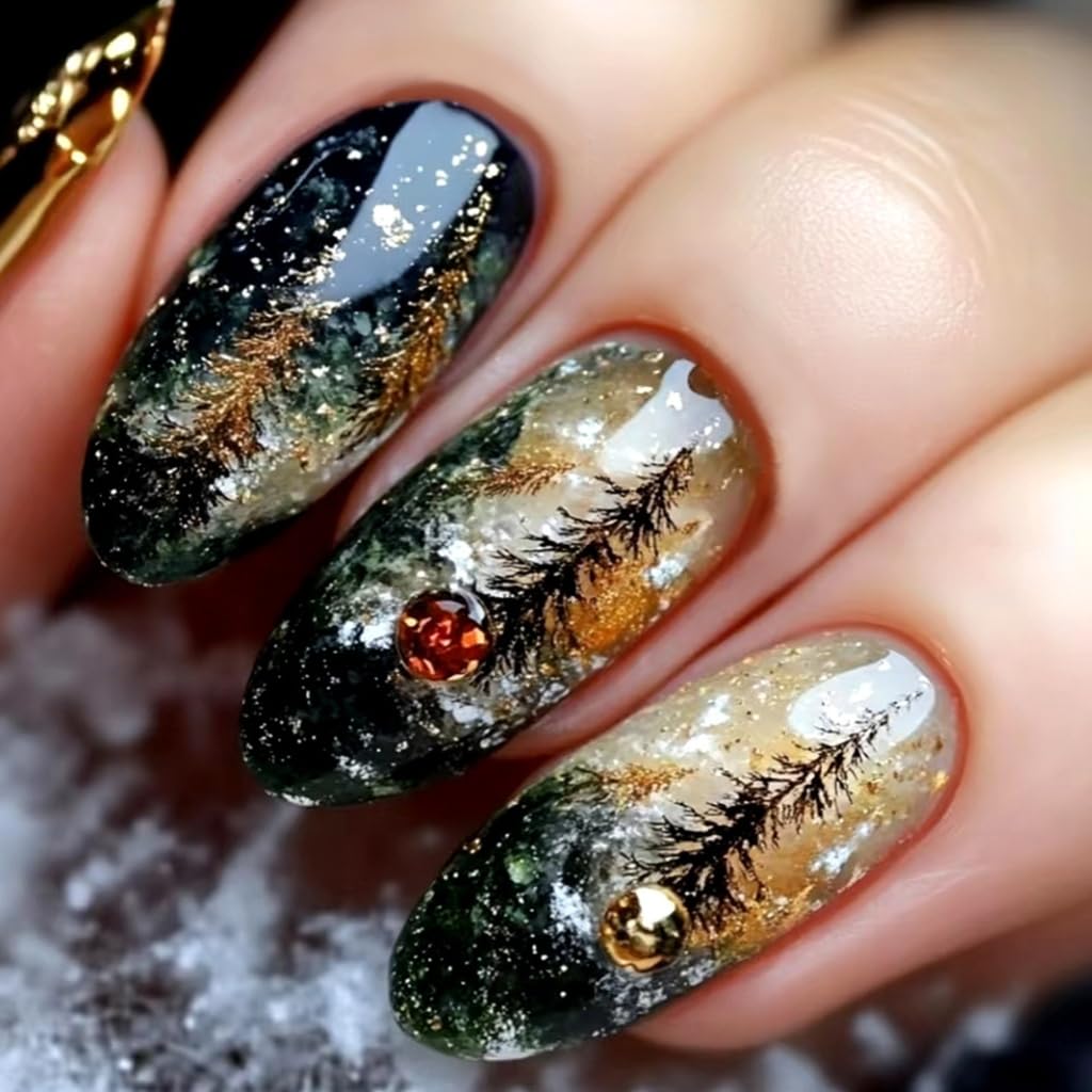 Almond Nails Tips Fake Nails Glues On Nails Stick On Nails Artificial False Nails for Womens and