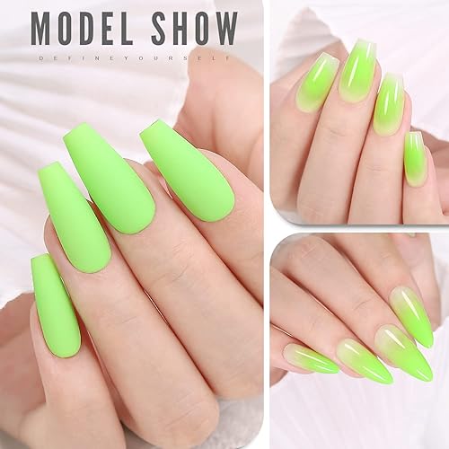 Miniatura 3 de YOKE FELLOW Esmalte de uñas de gel, color verde fluorescente primavera verano remojar lámpara de uñas LED UV esmalte de uñas gel arte de uñas salón