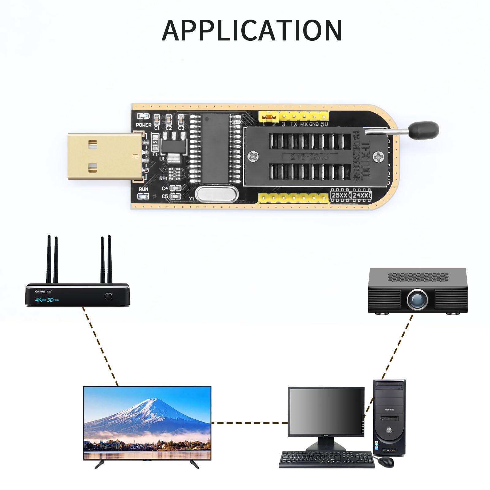 SOIC8 SOP8 Flash Chip IC CH341A programmatore USB per EEPROM, programmatore USB BIOS + clip SOP8 + adattatore SOIC8